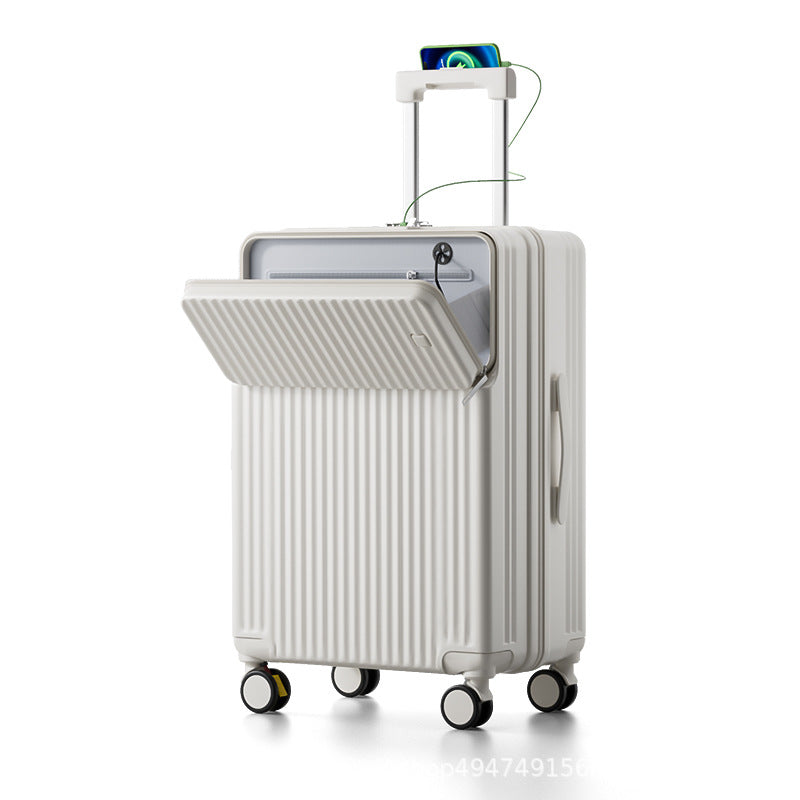 Front open suitcase female 2025 new strong and durable thickened suitcase 26-inch password password box male
