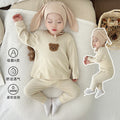 Korean style ins baby separates set - pure cotton infant undershirt, autumn/winter warm high-waisted close-fitting underwear pajama set