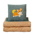 New 2-in-1 plush throw pillow blanket - fleece lined, extra thick, perfect for car, dorm, office, nap, sofa, or air conditioning