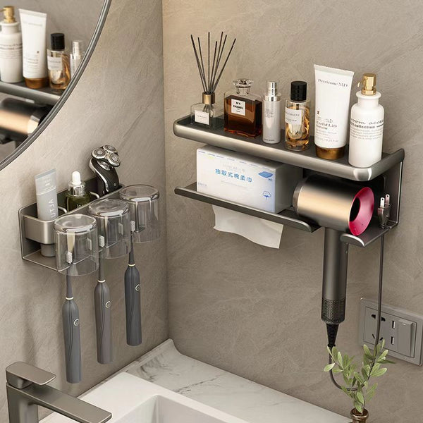 Toilet rack Hair dryer Hair dryer Placement bracket No punching Bathroom washstand Toilet hanger