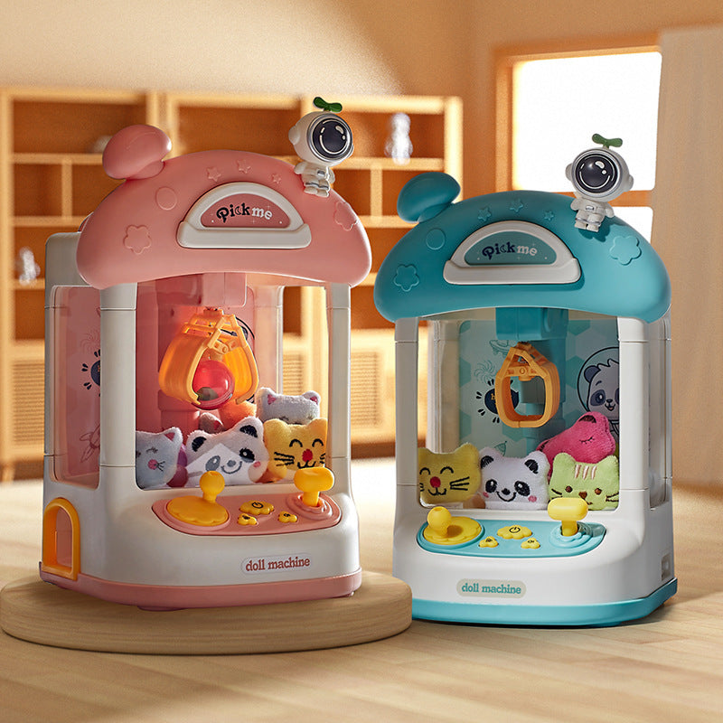 Kids mini claw machine electric sound and light clip doll gashapon candy game machine boys and girls gift toys