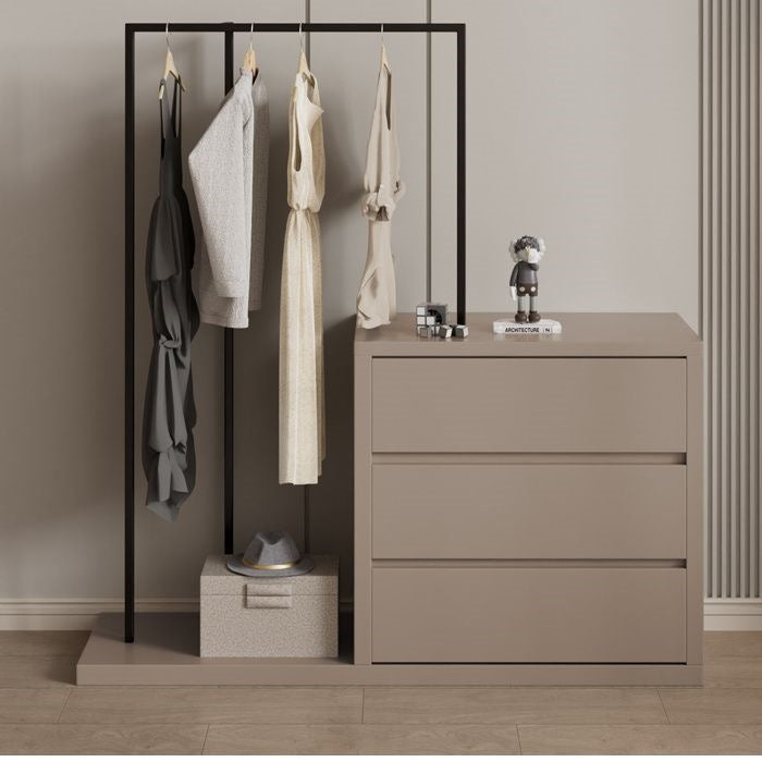 Simple modern chest of drawers dresser all-in-one solid wood small bedroom popular multifunctional corner dressing table storage cabinet