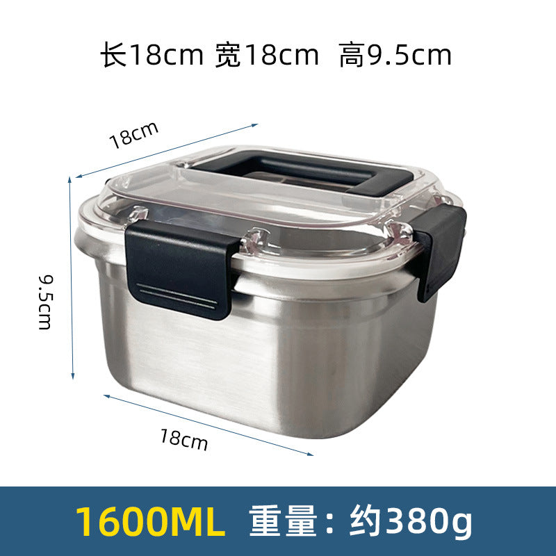 316 stainless steel food storage container lunch box - large capacity, airtight refrigerator organizer with lid - fruit bento box