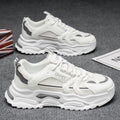 Men's white sneakers - winter breathable 2025 new mesh design, height increasing thick sole, athletic casual running dad shoes, trendy style