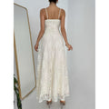 Women's new summer french elegant romantic lace waist a-line slip maxi dress - perfect for dates