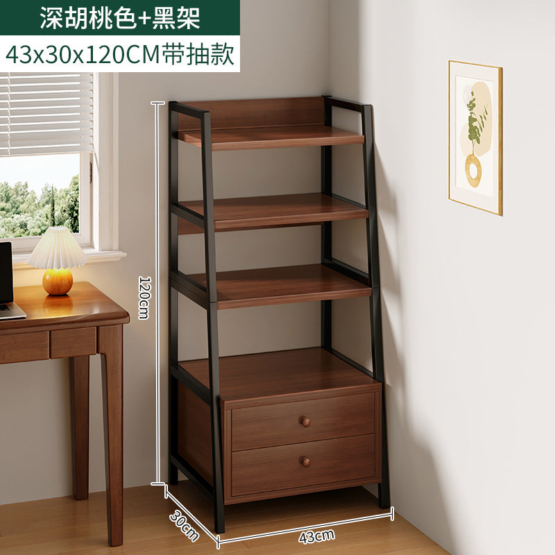 Shelf Floor-to-ceiling multi-layer storage rack Shelf next to desk Multifunctional household cabinet Living room Bedroom storage rack