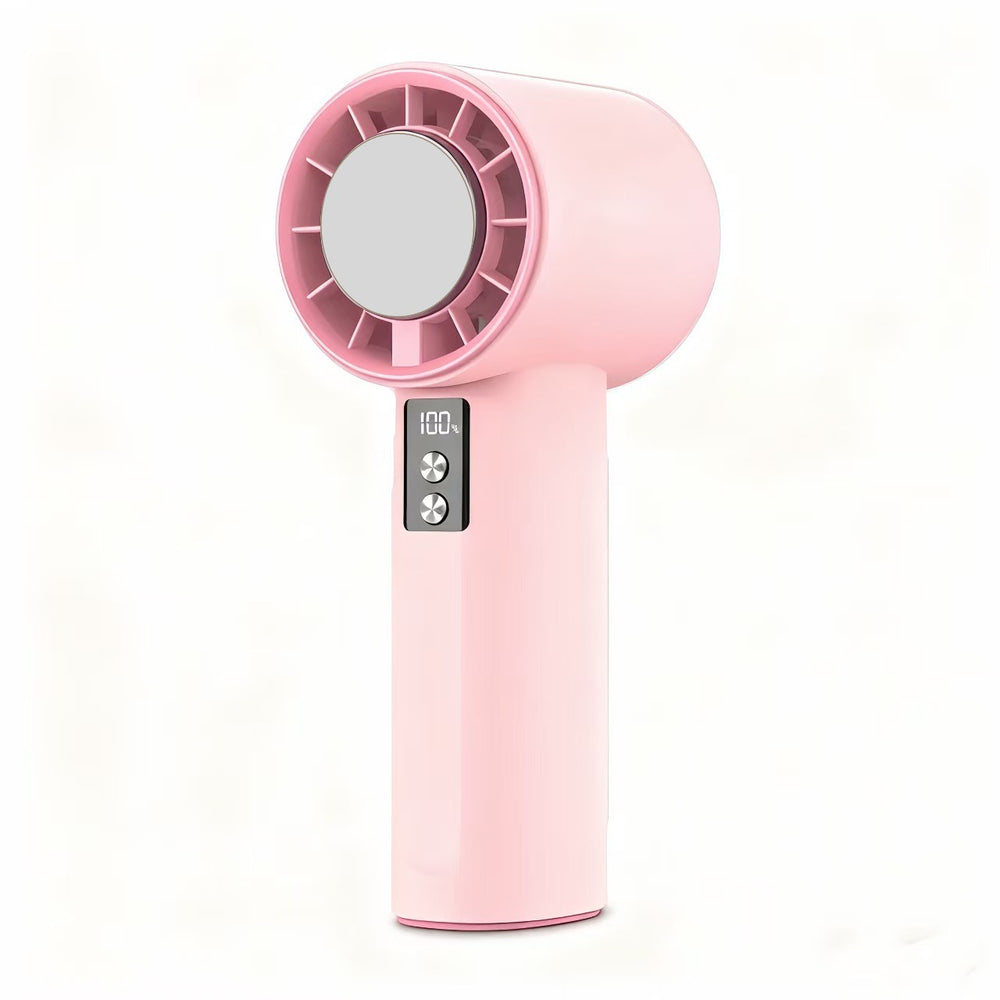 high-speed handheld cooling fan usb rechargeable mini digital display turbine violent high wind small fan s006