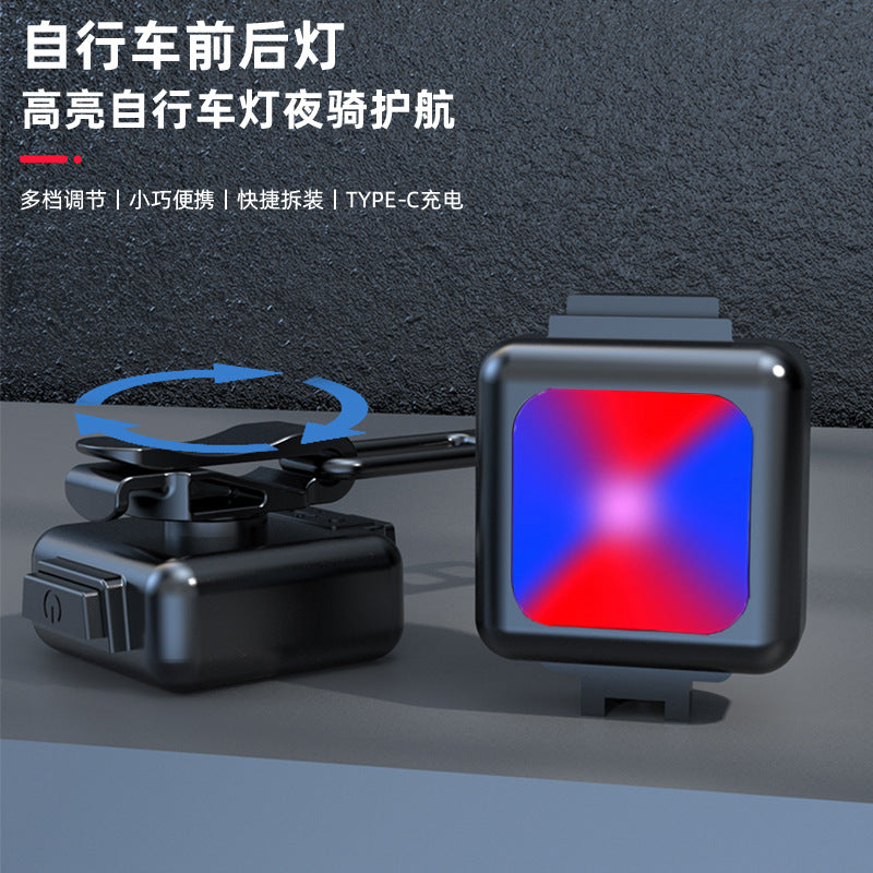 Ready-to-ship cross-border tiktok bicycle front and rear led safety warning lights - rechargeable, portable, emergency, and outdoor use