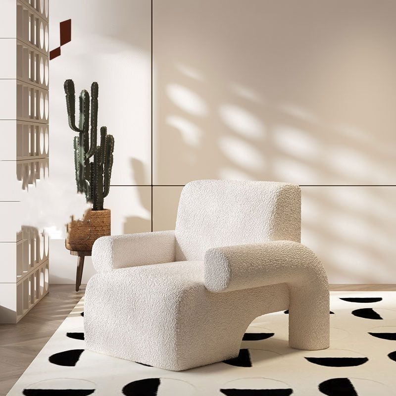 Nordic light luxury single sofa small apartment designer creative living room balcony lazy popular cashmere sofa chair