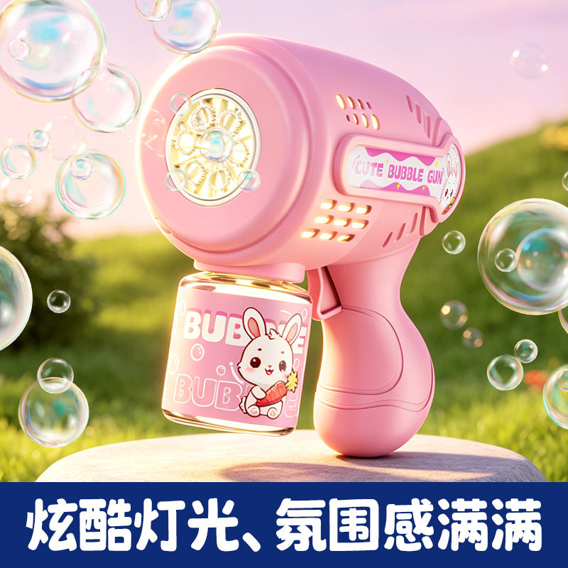 Kids' bubble machine handheld gatling bubble gun cartoon automatic bubble blower children's toy gift wholesale