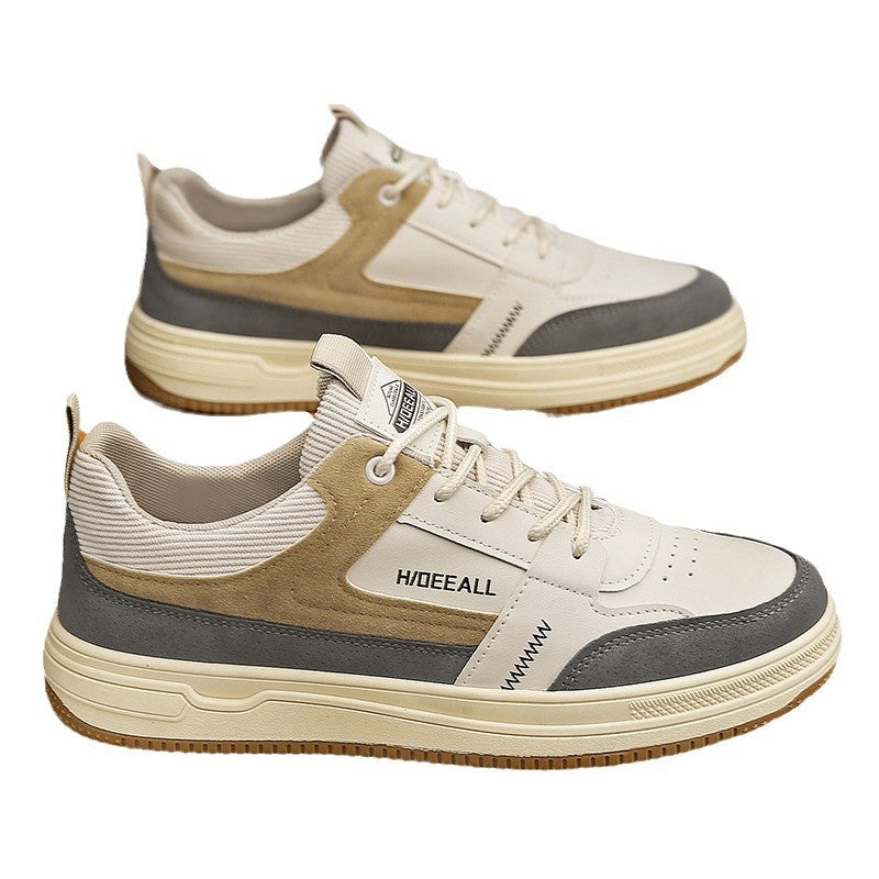 Men's spring 2025 new low-top sneakers: korean style, trendy, versatile, thick-soled, wear-resistant, athletic, casual, and fashionable