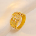 [copper inlaid with zirconium] fashion hot-selling geometric ring for women, accessible luxury, fashionable, high-end, openable, adjustable ring jewelry