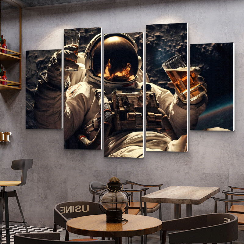 Bar wall decoration painting astronauts astronauts KTV background wall hanging painting Qingba pub nightclub box mural
