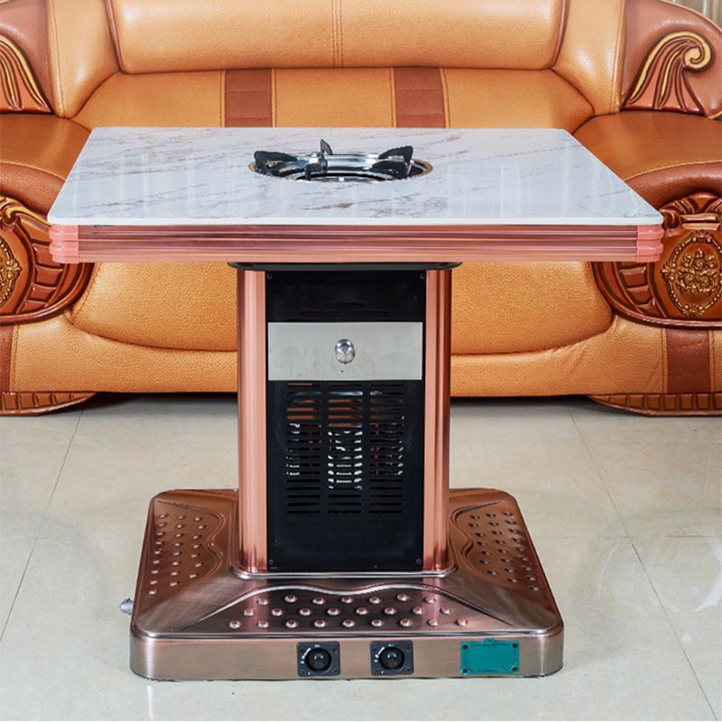 Gas and electric dual-purpose square electric heating table for home stove natural gas heating table fire table 90cm hot pot dining table