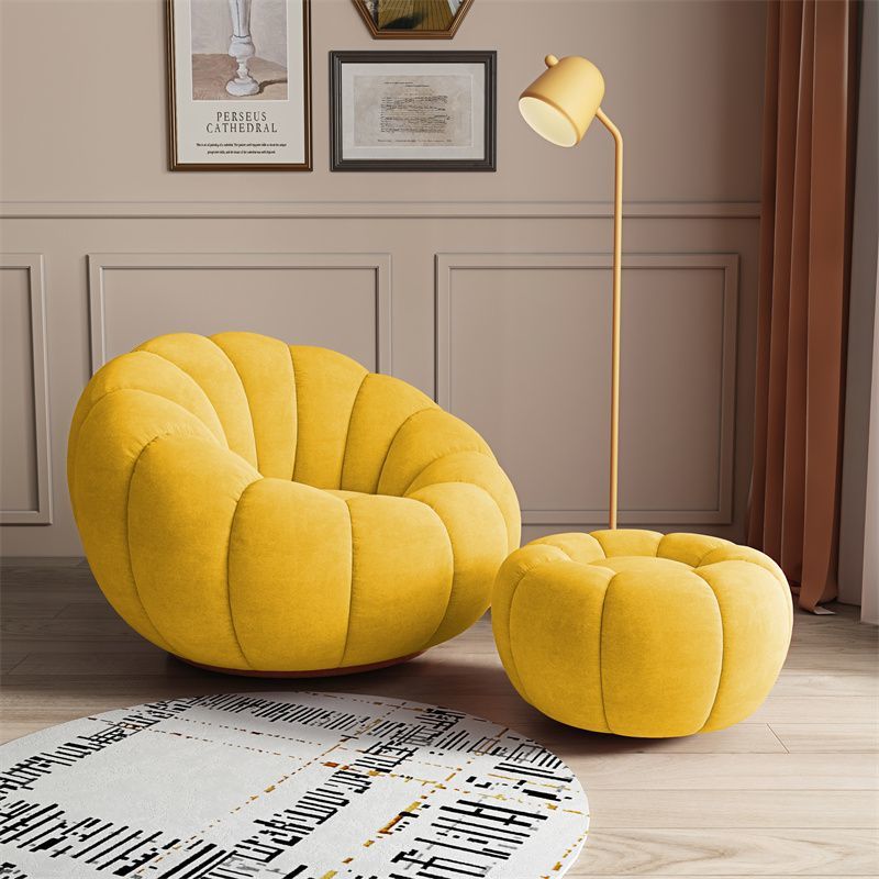 Lazy sponge sofa pumpkin chair single cream bean bag for home bedroom living room small apartment balcony lounge chair