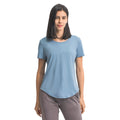 Summer lightweight loose-fit yoga short sleeve women's brushed breathable fitness top - quick-dry activewear for running and exercise (ds075)