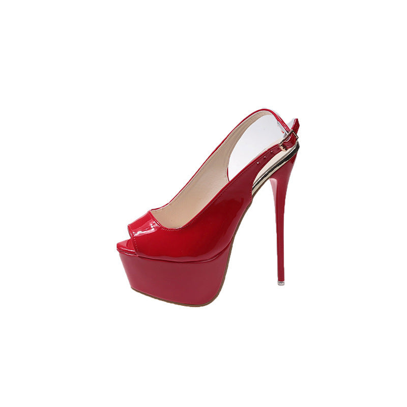 Hate the sky high thin heel waterproof platform nightclub sexy fish mouth high heel sandals for women 2026 summernew arrival women's fashioneasiest for match