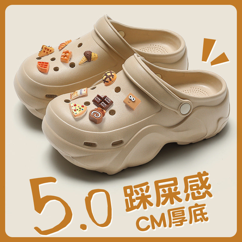 Women's clogs summer outdoor wear 2026 new eva beach seaside non-slip anti-odor thick sole height increasing sandals