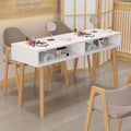 Minimalist nail table - modern japanese style solid wood manicure table - single/double/double-layer nail table with nail chair
