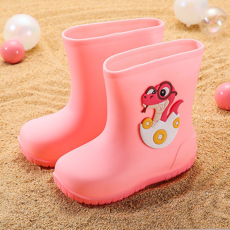 New cartoon waterproof rain boots for kids - boys, girls, toddlers, and preschoolers - rubber rain boots, short boots for outdoor use, kindergarten footwear