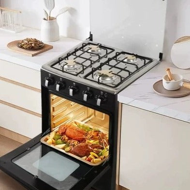 Burner stove with gas oven upright integrated stove 6 six burners 760 wide european standard british standard barbecue