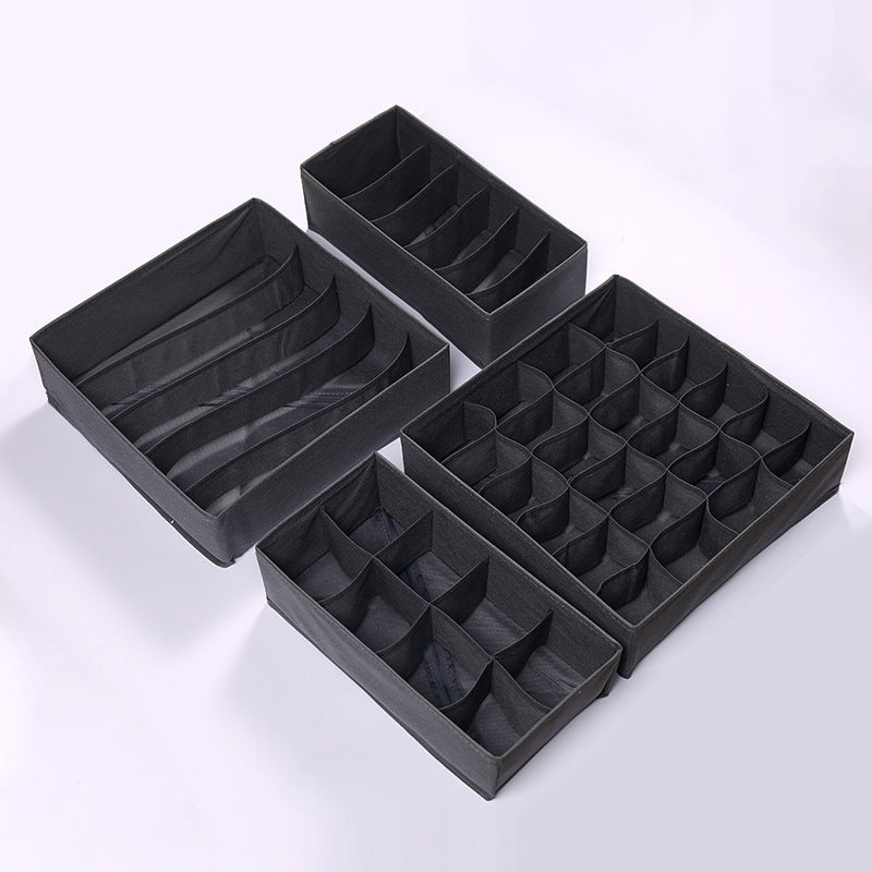 Off-white rose red underwear storage box four-piece set, socks storage fabric bra storage box 6 grids 7 grids 8 grids 24 grids