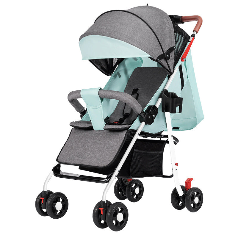 Baby stroller - lightweight, foldable, reclining, four-wheel pushchair for infants and toddlers - one-click folding - dropshipping available