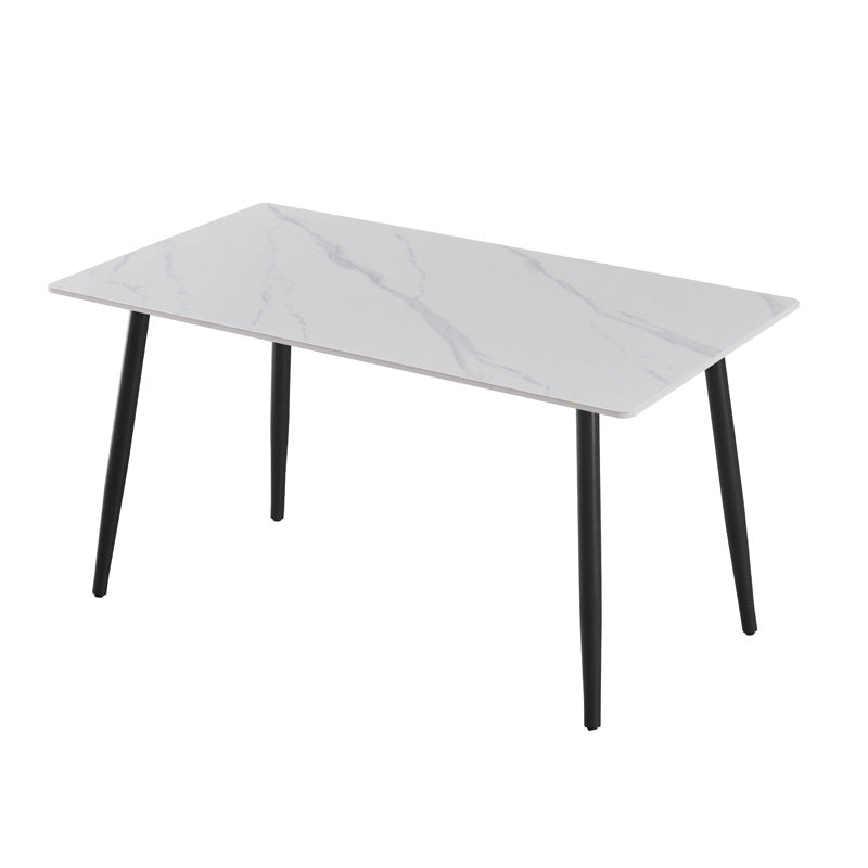 Nordic light luxury sintered stone dining table and chairs - modern minimalist design for small spaces, available in multiple sizes, rectangular shape, easy to clean