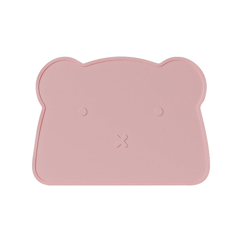 Bear silicone placemat children's non-slip thermal insulation mat waterproof baby infant table mat food grade creative bowl mat