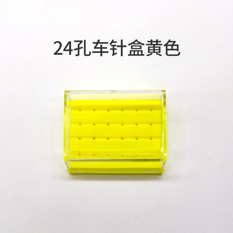 Dental 24-hole high-speed car needle box, dental oral material preparation tooth car needle square box, plastic car needle placement box