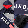 Boys' fleece-lined tracksuit set - new  winter collection: stylish and trendy two-piece hooded set for toddlers, big kids, and teens - thickened for extra warmth