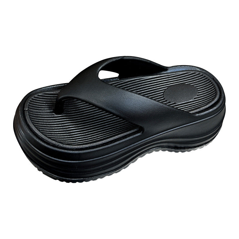 Platform thick sole flip flops women's summer 6.5 heightening flip flops outwear beach slippers wholesale