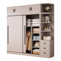 Wardrobe for home bedroom solid wood sliding door rental room new cabinet best selling storage wardrobe