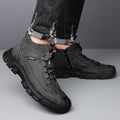 【genuine leather】men's winter cotton shoes - warm wool lined, extra thick, casual high-top, non-slip