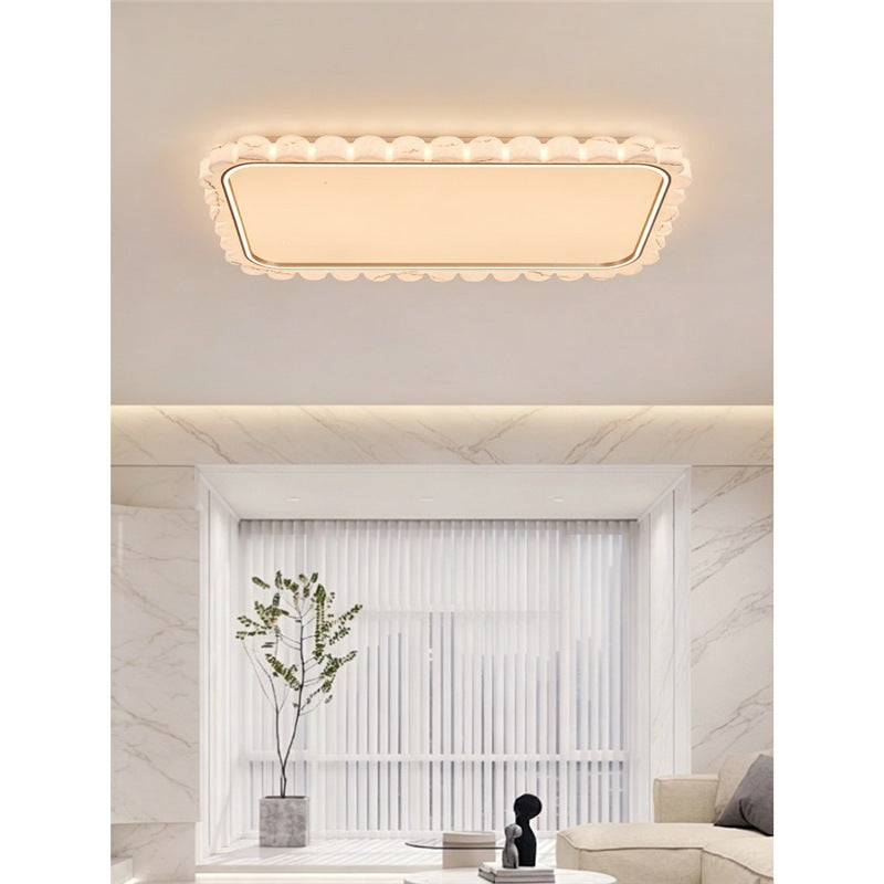 Modern minimalist cloud marble ceiling light for bedroom, smart eye-caring study lamp, led high-end room lighting fixture