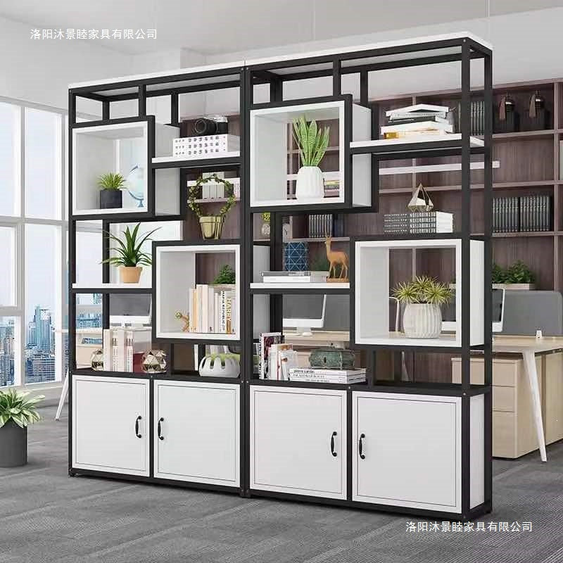 Office screen partition bookshelf storage rack iron floor-standing flower rack decorative rack dining room living room entrance display rack
