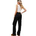 European and american cross-border european and american independent station  new american retro elastic waist denim overalls casual pants for women