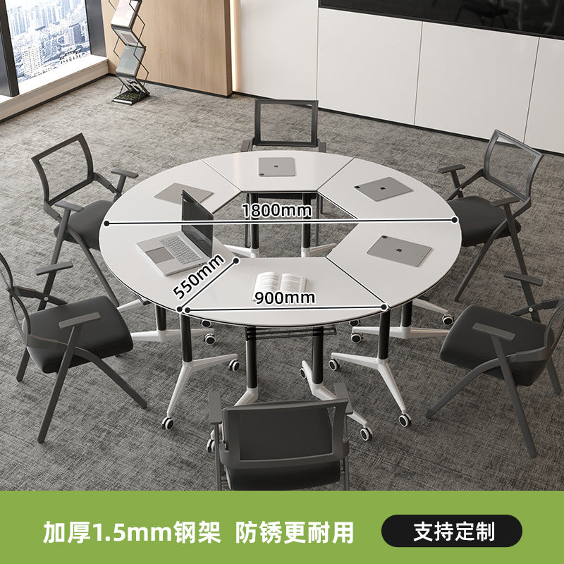 Desk trapezoidal foldable training table and chair combination patchwork bench conference table training room desk movable classroom