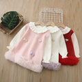Kidssweaterlong skirtfall and winter new new year's greetings style bows christmas skirt girldress