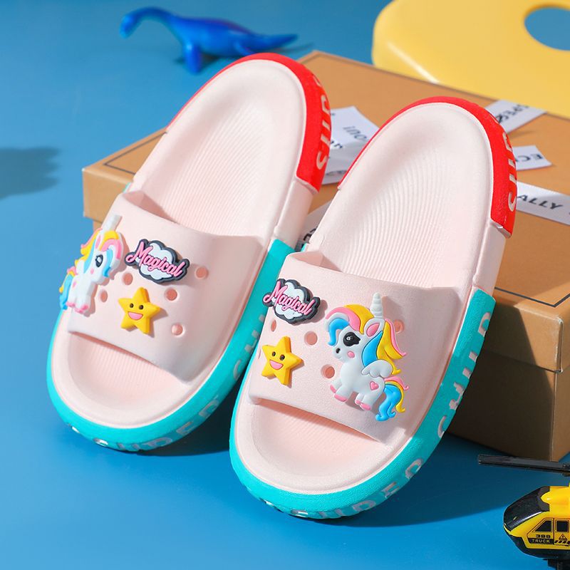 2023 new children's slippers - boys' and girls' soft-soled cartoon slides for home, baby and toddler bath, anti-slip sandals - wholesale