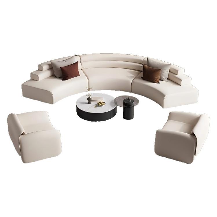 Luxury semi-circular sofa - ideal for salons, hotel lobbies, reception areas, and office spaces - unique leather art sofa chair