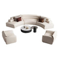 Luxury semi-circular sofa - ideal for salons, hotel lobbies, reception areas, and office spaces - unique leather art sofa chair