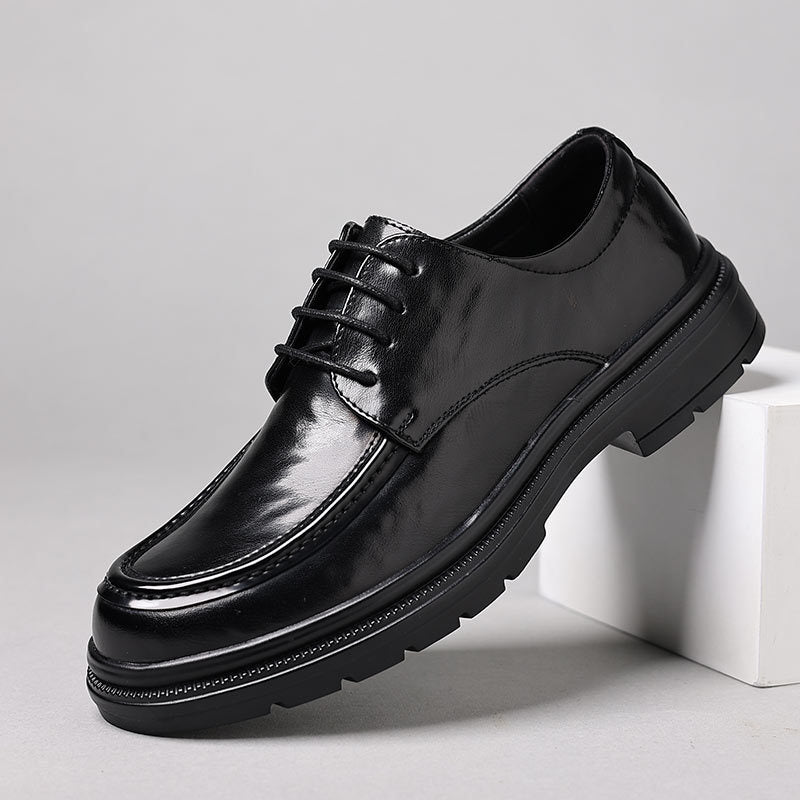 Genuine leather men's dress shoes - business casual, soft sole, soft upper, new formal shoes for work, everyday wear, groom, and wedding