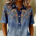 wholesale women's short-sleeved shirts, trendy shirt with hot-selling cross-border print designs, dropshipping available