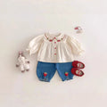 Girls' chic blouse - new  spring/autumn collection - korean style strawberry top - versatile blouse - sweet and stylish