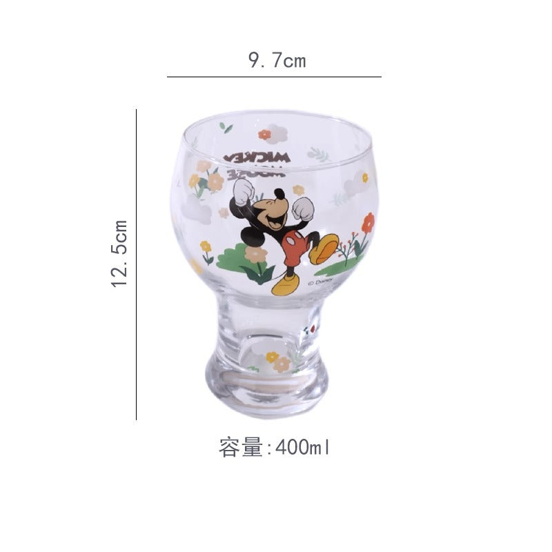 New cartoon glass beer cup high value soda lime glass cup couple household summer cold drink cup color box