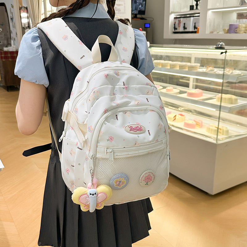 Backpack for girls, college students, cute, good-looking, painful bag, 2025 new arrival, high school students, large capacity backpack