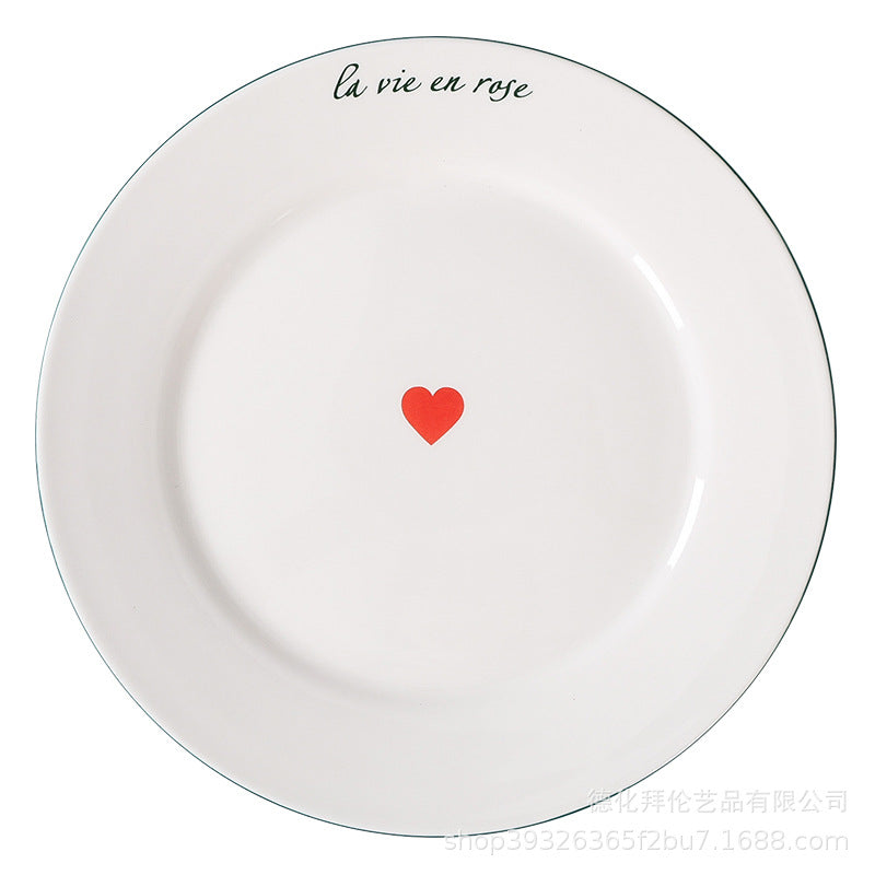 Creative nordic dinnerware western plate steak plate - instagrammable european style white ceramic popular home dinner plate