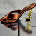 Factory in stock one-strap high-heeled sandals for women cross-strap export best selling special-shaped heels letter heels high-heeled shoes for women