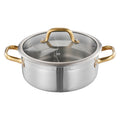 Stainless steel yuanyang hot pot golden tube ear handle thickened yuanyang clear soup brush pot glass lid flats commercial soup pot